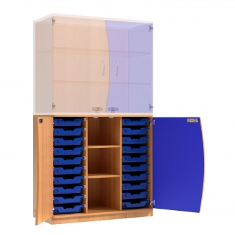 Wellentüren-Unterschrank, 99 cm hoch, 105x50 cm (B/T), Tür rechts alpensee, Wellentüren-Unterschrank, 99 cm hoch, 105x50 cm (B/T), Tür rechts alpensee,